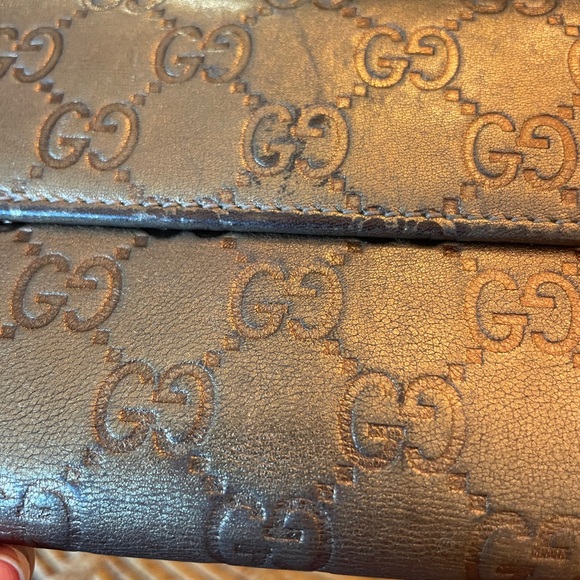 Gucci Wallet Authentic Metallic Gold Long Wallet - Picture 10 of 15